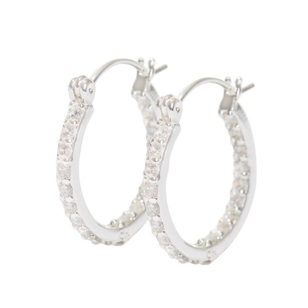 Crystal Haze Silver Mini Serena Hoops